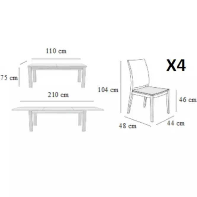 Jedálenská zostava  Paula 1+4 St410 I Kr348