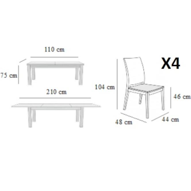 Jedálenská zostava  Paula 1+4 St410 I Kr348