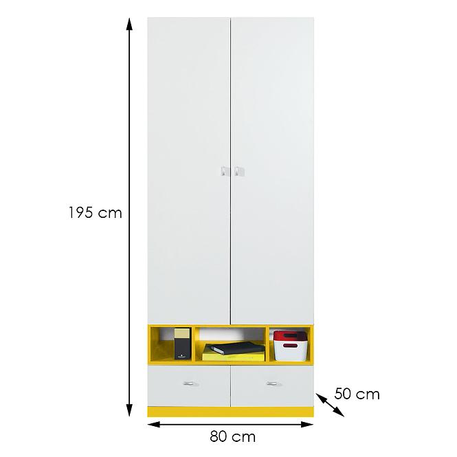 Skriňa Mobi MO-2 bielo žltá