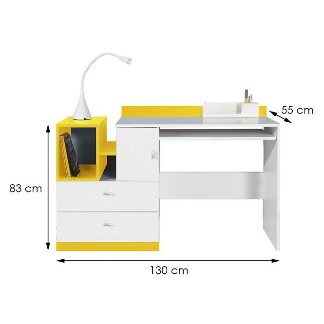 Písací stôl Mobi MO-11 bielo žlta