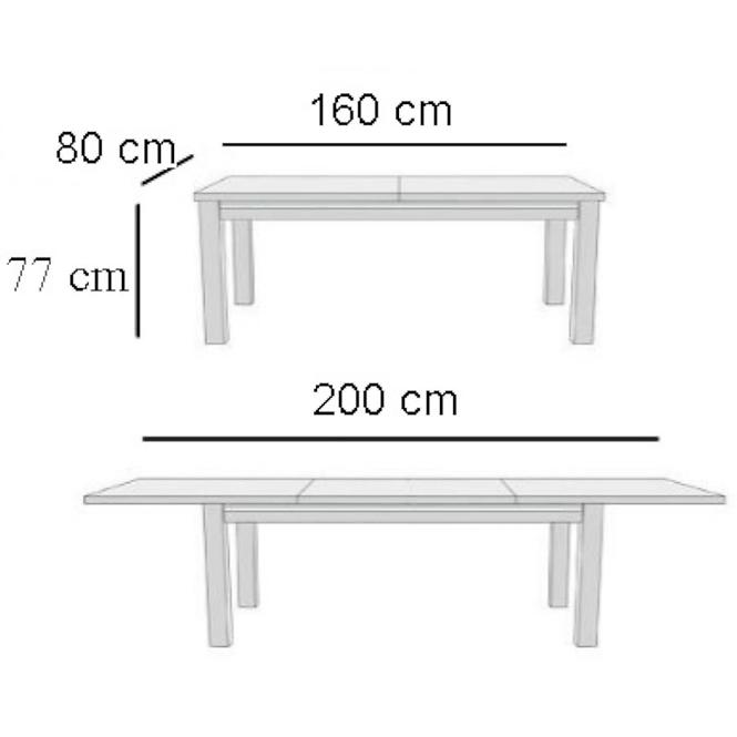 Rozkladací stôl  ST11 160/200x80cm dub Sonoma G