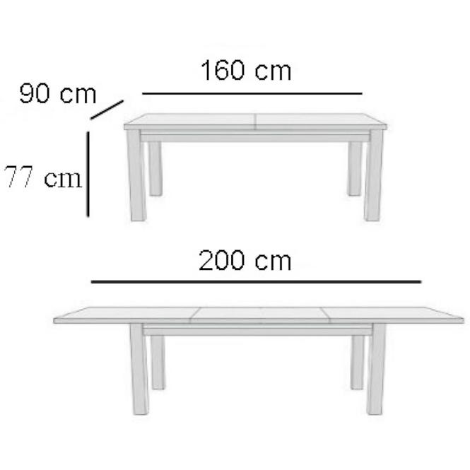 Rozkladací stôl  ST16 160/200x90cm orech N