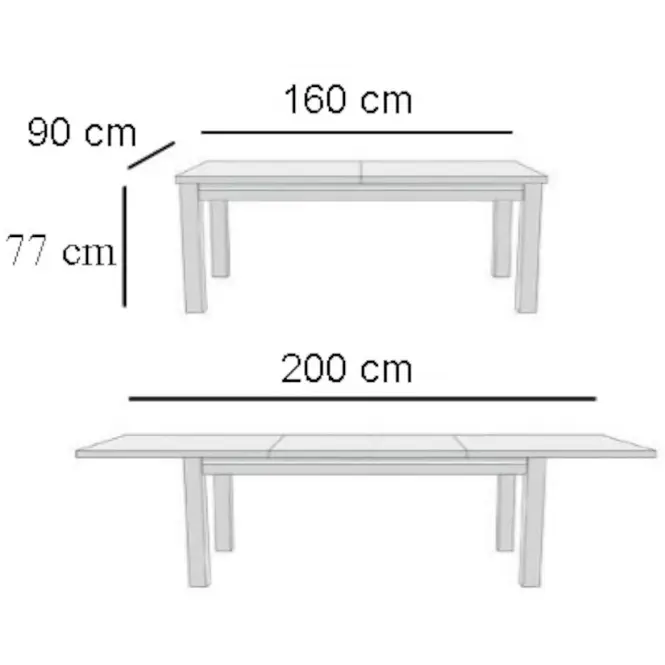 Rozkladací stôl  ST16 160/200x90cm orech N,2