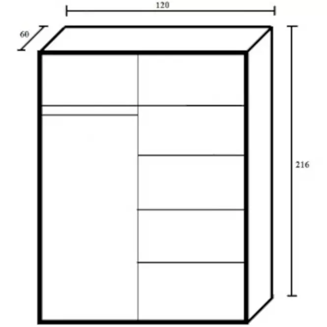 Skriňa  Szach 120 cm biela