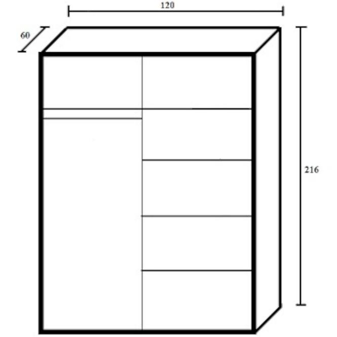 Skriňa  Szach 120 cm biela,2
