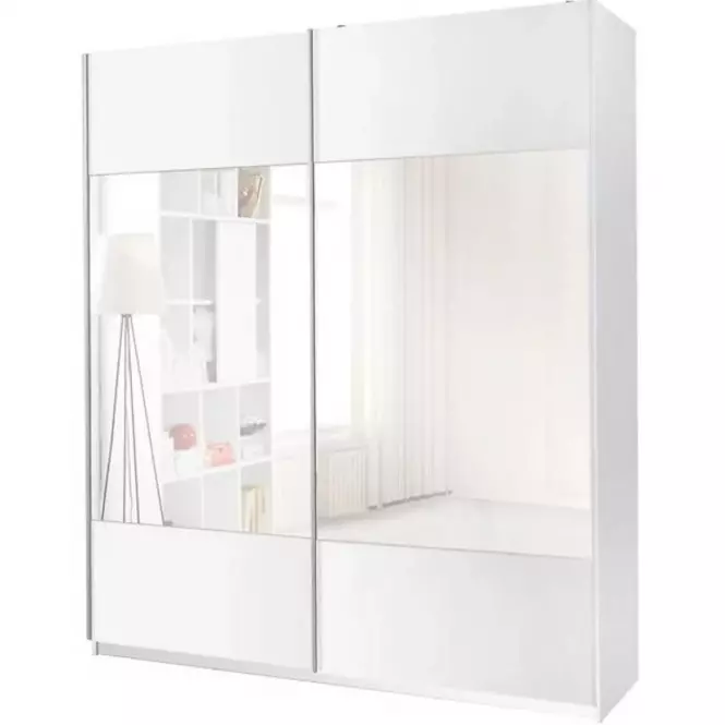 Skriňa Vario s zrkadlom biela 175 cm