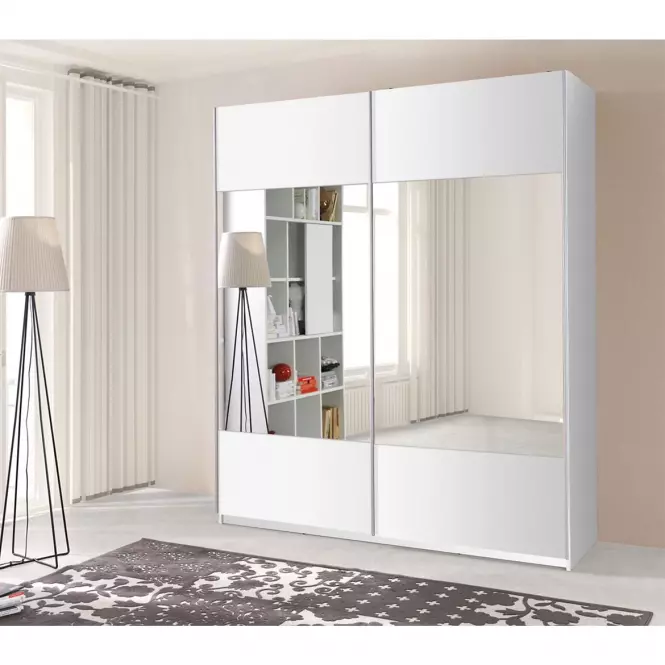 Skriňa Vario s zrkadlom biela 175 cm