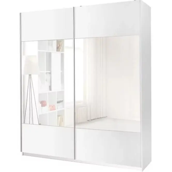 Skriňa Vario so zrkadlom biela 175 cm