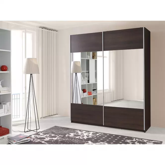 Skriňa Vario so zrkadlom dub sonoma čokoláda 175 cm