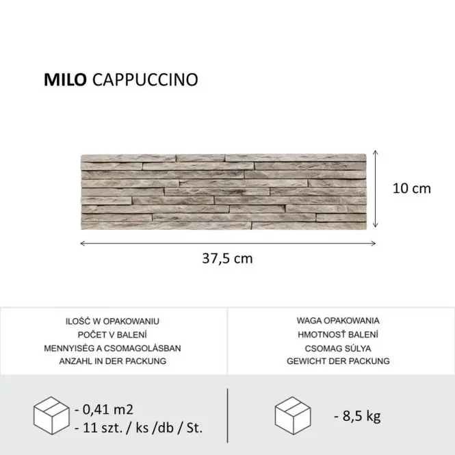 Betónový Obkladový Kameň Milo Cappuccino,3
