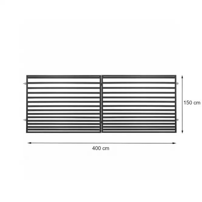 Brána Sandra 4 m x 1,5 m ZN RAL7016,2