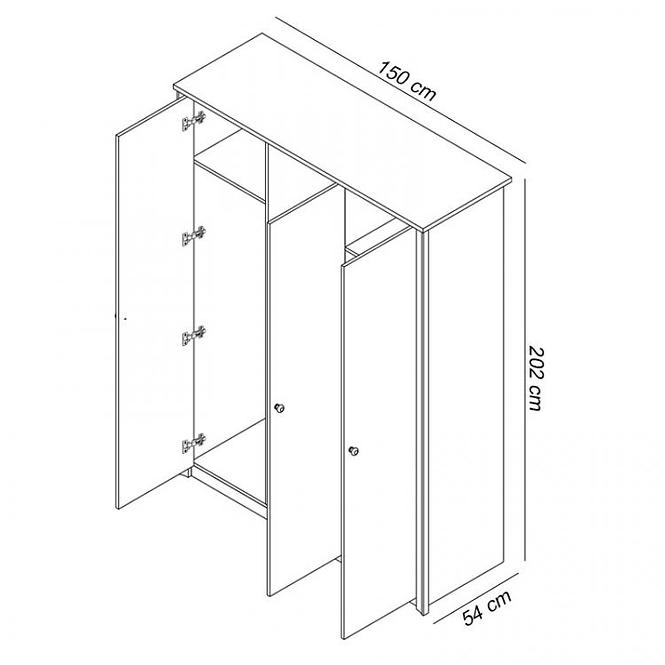 Skriňa Finezja F3 150 cm