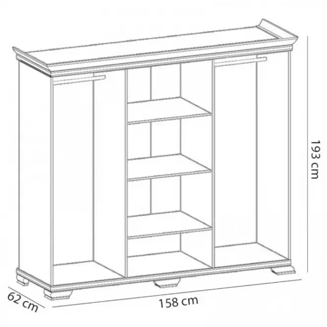 Skriňa Kora KS2 158 cm biela,3