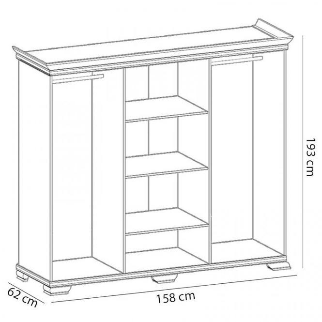Skriňa Kora KS2 158 cm biela,3
