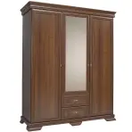 Skriňa Kora KS2 158 cm so zrkadlom - samoa king, trojdverová, zásuvky