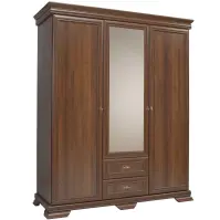 Skriňa Kora KS2 158 cm so zrkadlom - samoa king, trojdverová, zásuvky