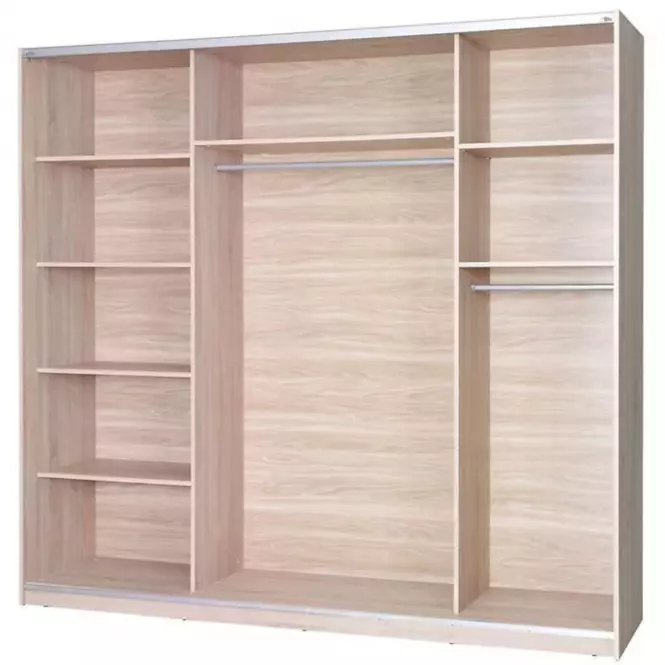 Skriňa Twister 3 biela/zrkadlo 225 cm,2