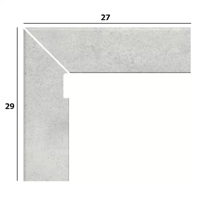 Sokel schodiskový Zanquin  Recto Urban Gris ľavý 27/39