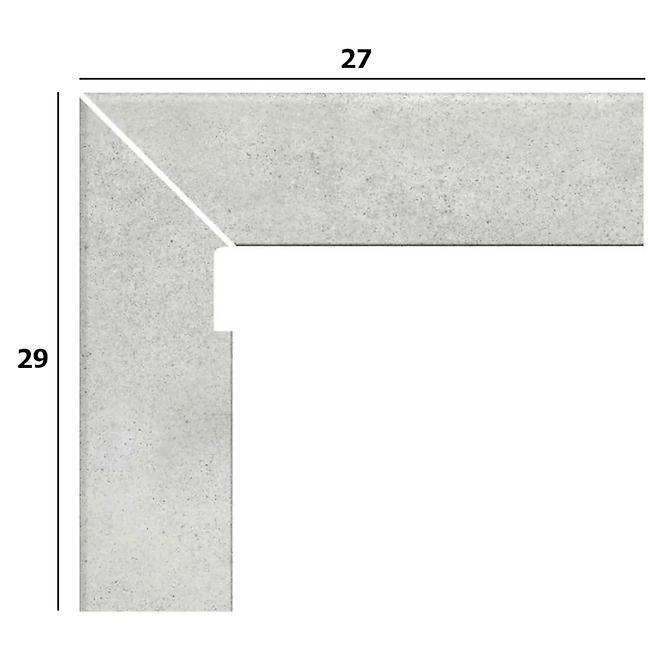 Sokel schodiskový Zanquin  Recto Urban Gris ľavý 27/39