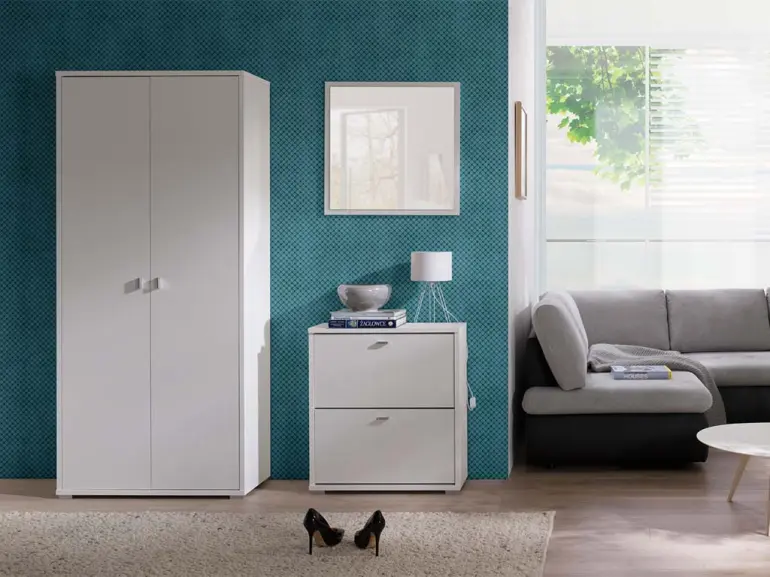 Skriňa Anter A05 85 cm – biela, dvojdverová,3