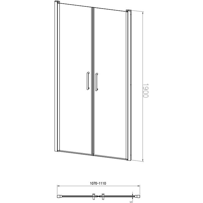 Sprchové dvere Primo 110x190 cz. chróm