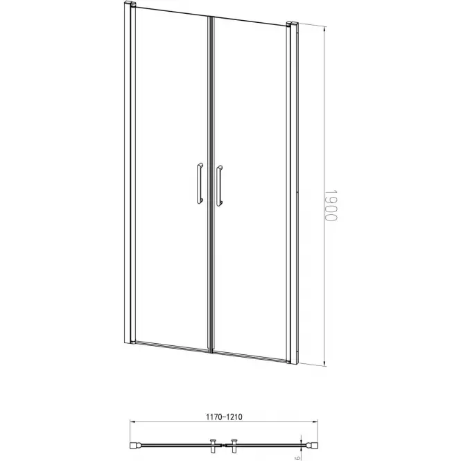 Sprchové dvere  Primo 120x190 cz. chróm