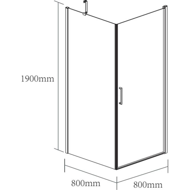 Sprchový kút Vela 80x80x190 čistý-chróm