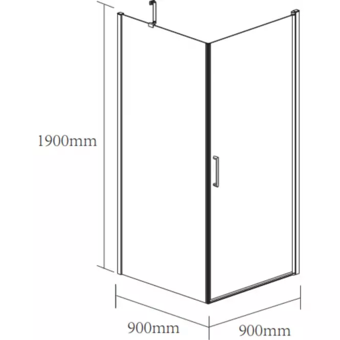 Sprchový kút Vela 90x90x190 čistý-chróm