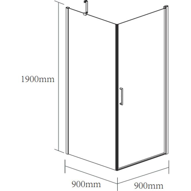 Sprchový kút Vela 90x90x190 čistý-chróm