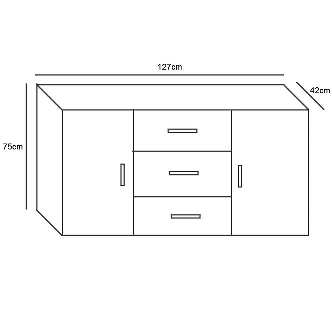 Systémový nábytok komoda Fill 4 2D3S Sonoma/Grafit