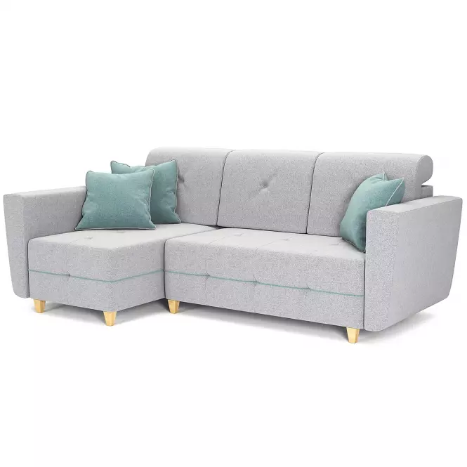 Rohová sedacia súprava Grey L Enzo 162+Enzo 154 dr narural J.SZ