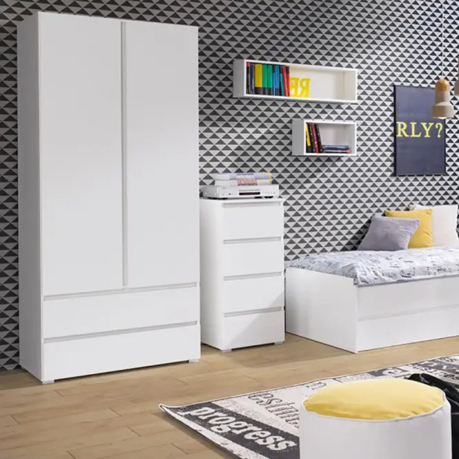 Skriňa Cosmo C02 92 cm – biela, dvojdverová, zásuvky
