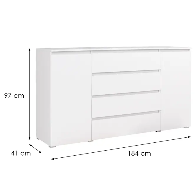 Komoda Cosmo C06 4 zásuvky biela,2
