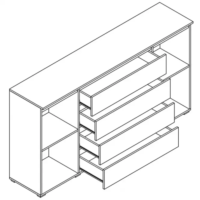 Komoda Cosmo C06 4 zásuvky biela,4