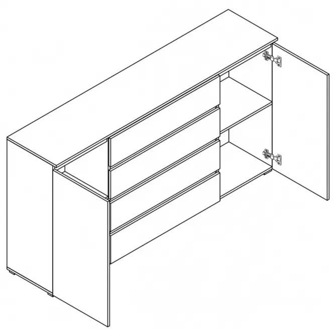 Komoda Cosmo C06 4 zásuvky biela