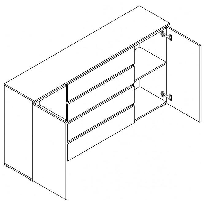 Komoda Cosmo C06 4 zásuvky biela