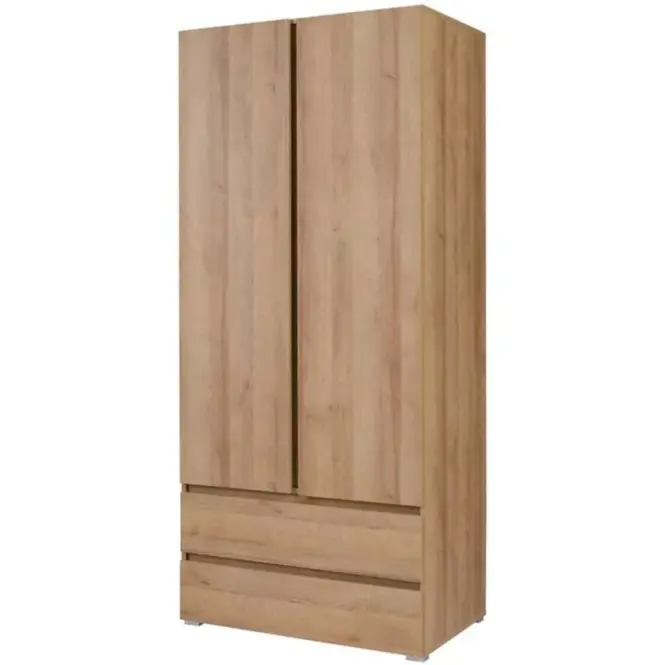 Skriňa Cosmo C02 92 cm – dub riviera, dvojdverová, zásuvky