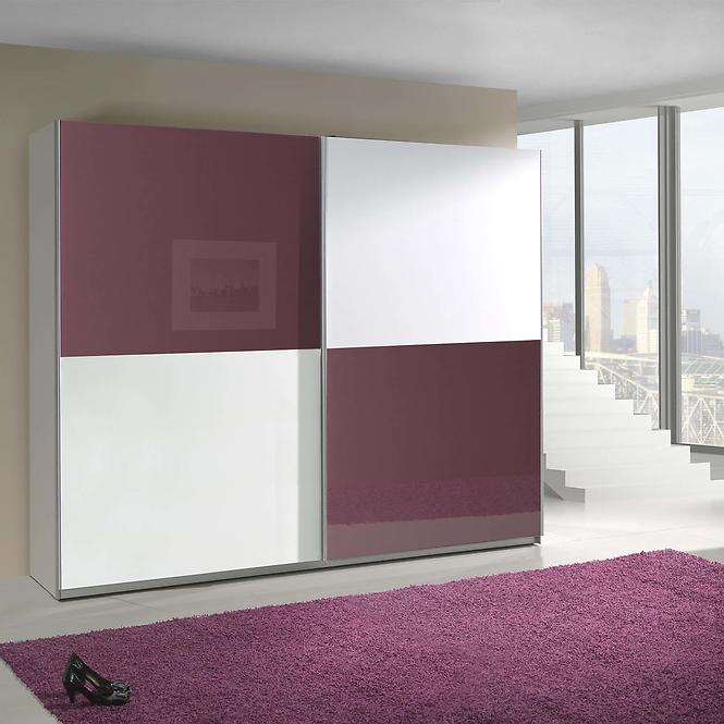 Skriňa Lux 10 fialová lesklá/biela lesklá 244 cm