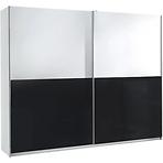 Skriňa Lux 5 biela lesklá/čierna lesklá 244 cm