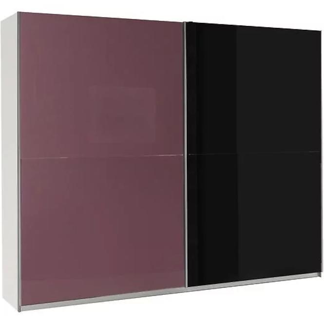 Skriňa Lux 8 fialová lesklá/čierna lesklá 244 cm