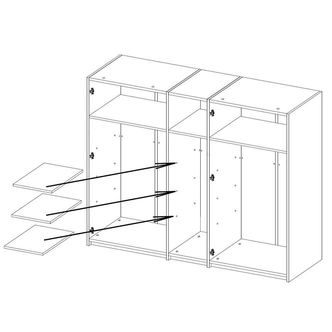 Skriňa Nicea 21 226 cm biela/dub wotan,3