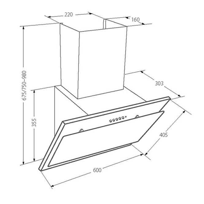 Digestor WK-4 Juno 320 čierny