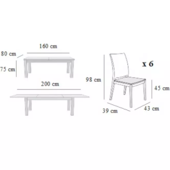 Jedálenská zostava Monia 1+6 ST343 II WENGE KR647 venge Casablanca 2304,2