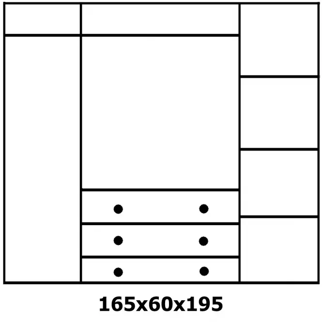 Skriňa 45A borovice 165X60X195