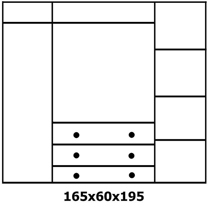 Skriňa 45A borovice 165X60X195