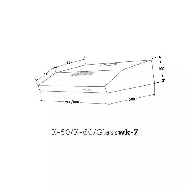 Digestor WK-7 K-GLASS 60 inox,4