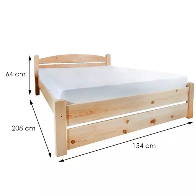 Posteľ T2 140 borovica,3