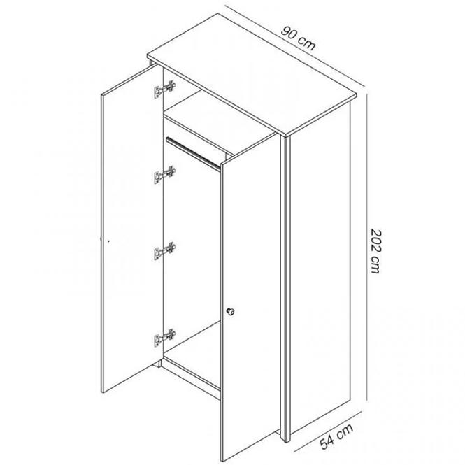 Skriňa Finezja F2 čokoládová sonoma 90 cm