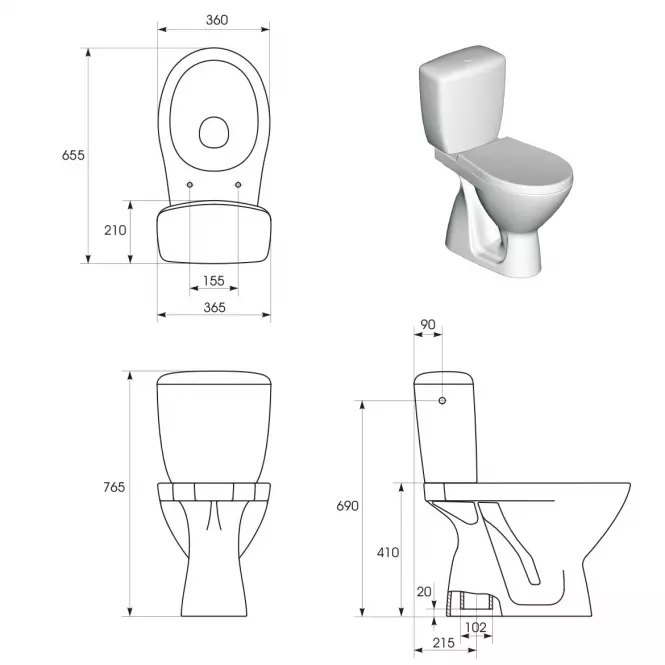 WC Kombi Kaskada 205,2