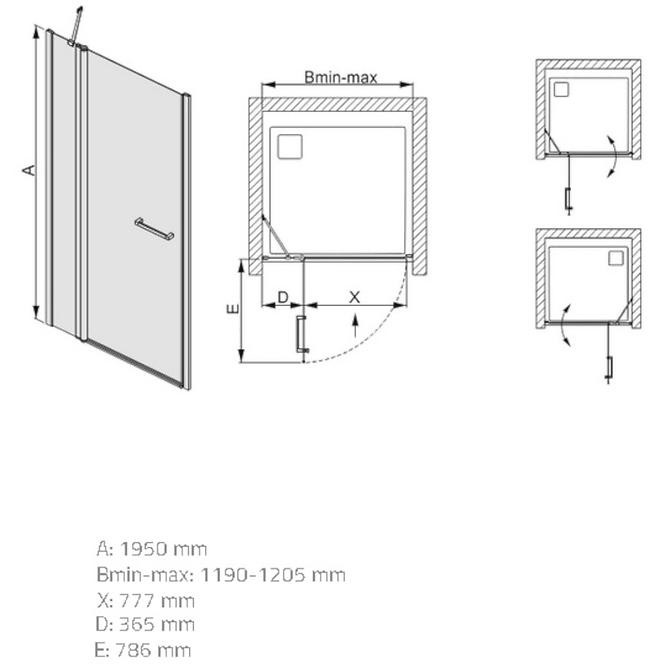 Sprchové dvere prestige DJ2/PRIII 120 W0-chróm